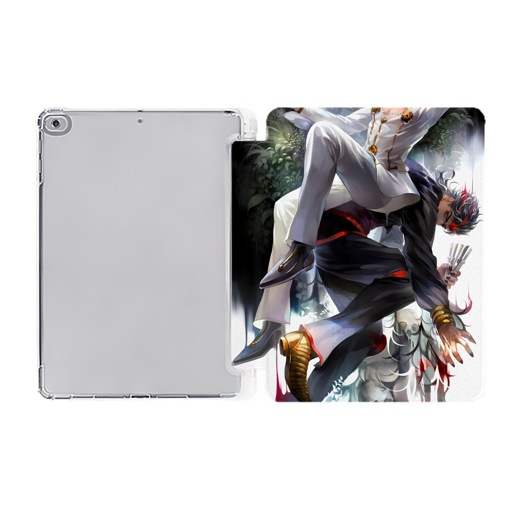 （画像用） ジョジョの奇妙な冒険 JoJo's Bizarre Adventure IPad ケース ペン収納付き 三つ折りスタンド PUレザー×シリコン 対応機種9.5/10.5/10.9インチ